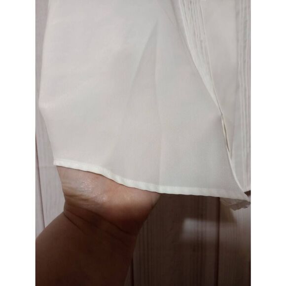 Sellecca Shirt Ladies 18 Button Front Short Sleeve White‎ Embroidered Semi Sheer - Picture 6 of 8